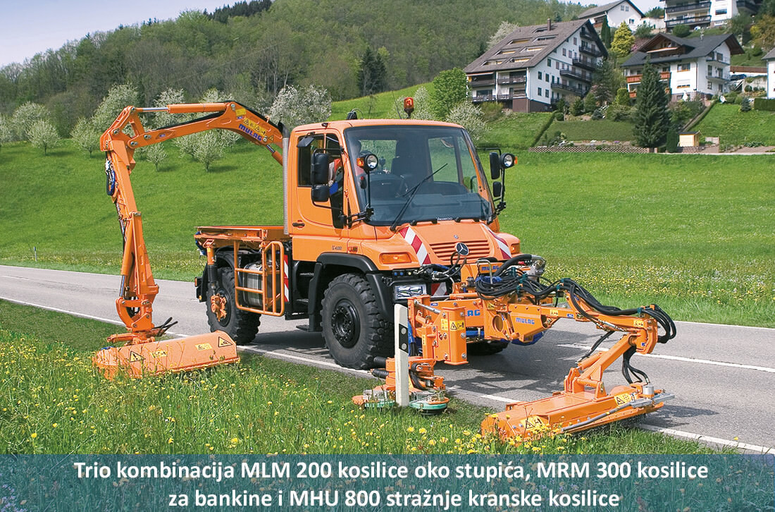 Mulag trio kombinacija kosilica MLM 200 / MRM 300 / MHU 800
